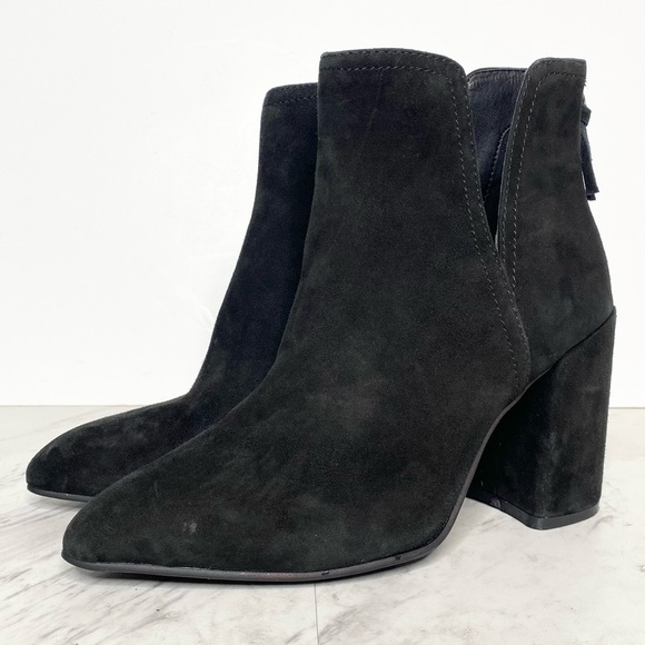 New! Steve Madden Thrived Black Suede Bootie 10M - Picture 1 of 12